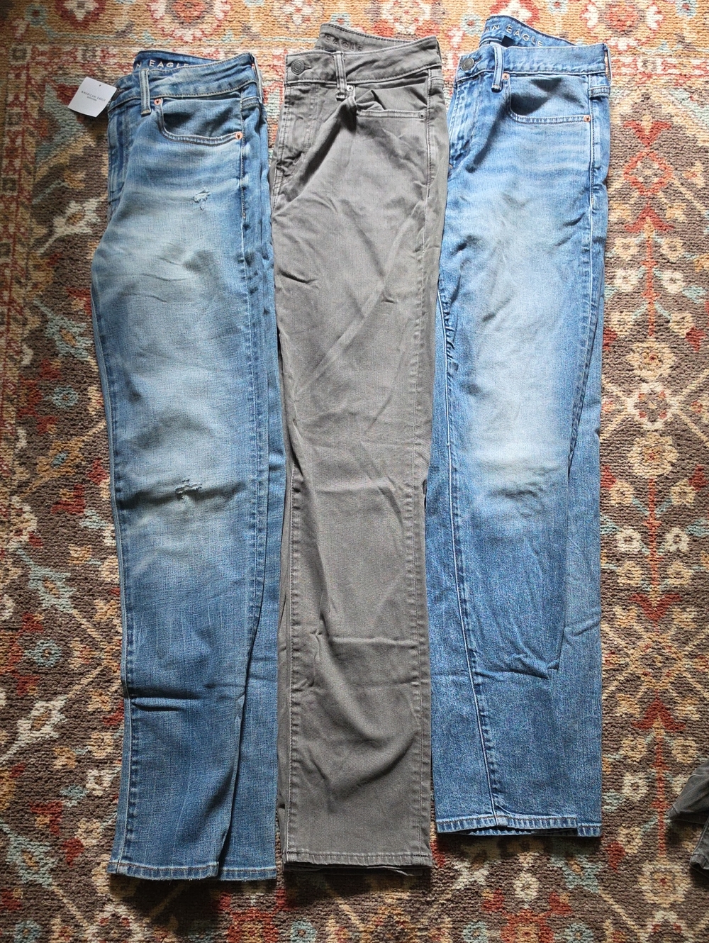 Men's America Eagle Straight-Leg Jeans in Blue and Gray - 30x34